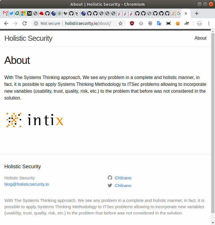 Holistic Security About page